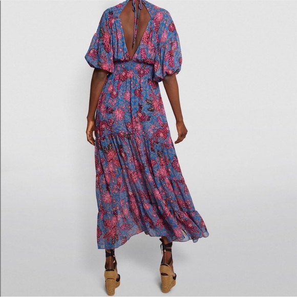 MISA Los Angeles Pippa Floral Tiered Maxi Dress Open Back in Night Blooms - Picture 4 of 16